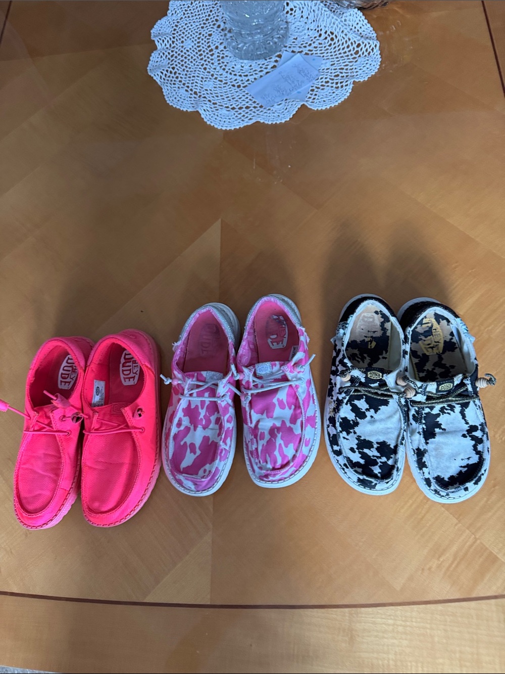 Hey Dude women' Pink Slip-On Shoe - Bright Pink and Pink Camo size7